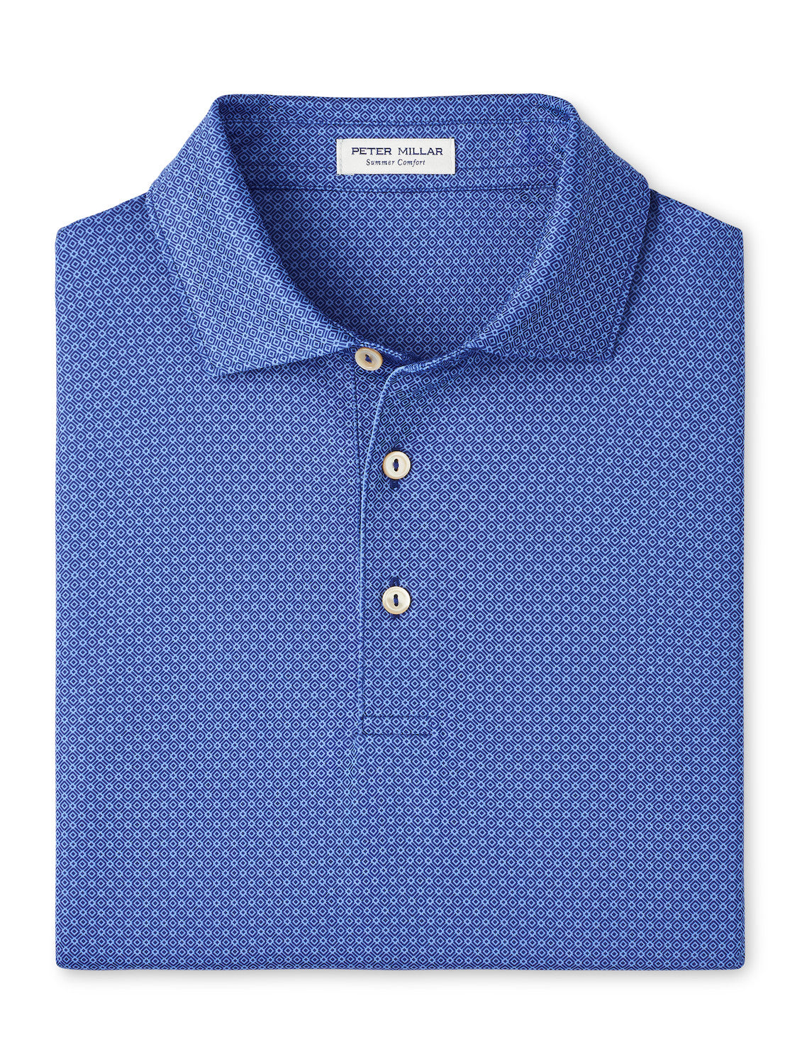  Peter Millar Axle Geo Performance Jersey Polo: Sport Navy