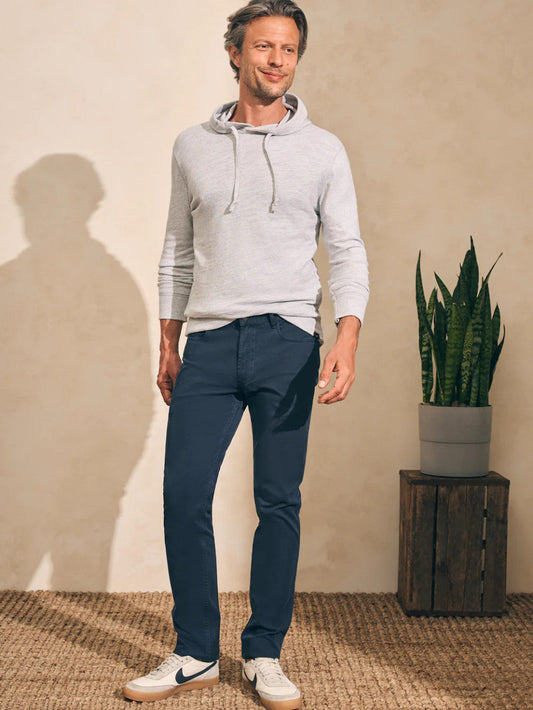 Peter Millar Faherty Sunwashed Slub Hoodie: Light Grey
