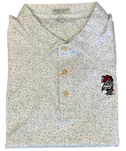  Peter Millar University Of South Carolina Vault Logo Blitz Performance Polo: White/Gale Grey