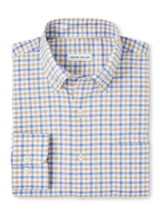 Peter Millar Gardner Crown Lite Cotton-Stretch Sport Shirt: Blue Freesia