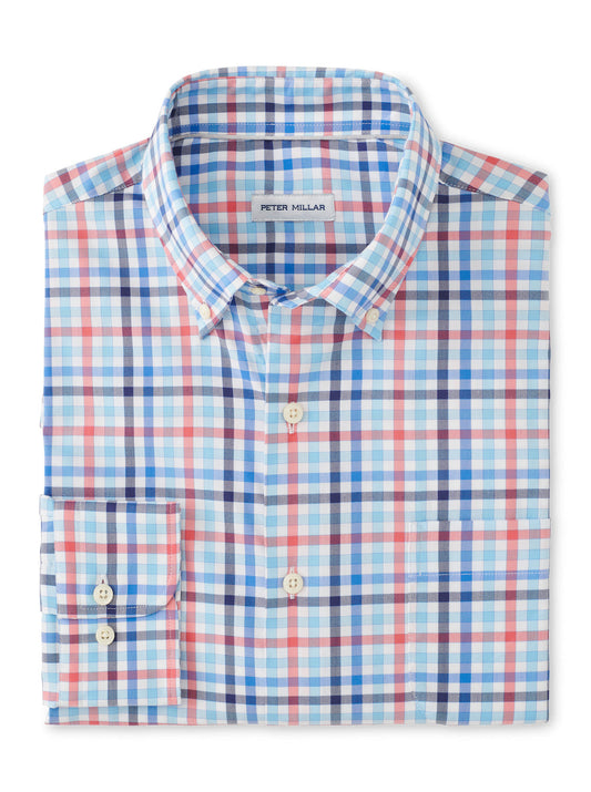  Peter Millar Chambly Crown Lite Cotton-Stretch Sport Shirt: Seaport Blue