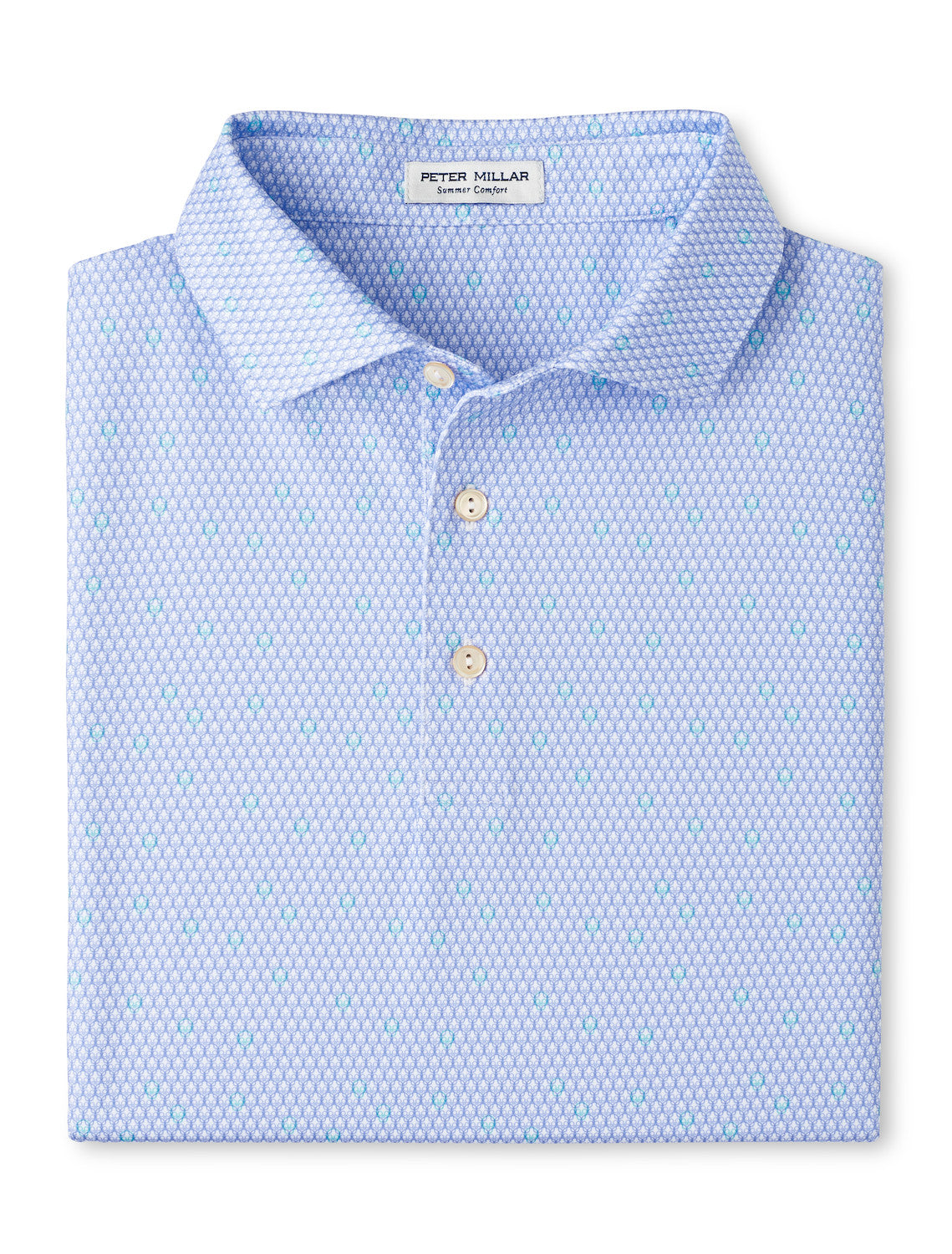  Peter Millar Geo Skull Performance Jersey Polo: White