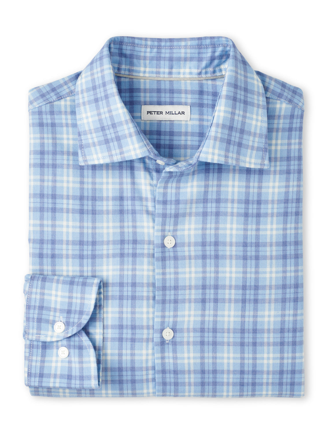  Peter Millar Bar Harbor Performance Flannel Sport Shirt: Ruddy Blue