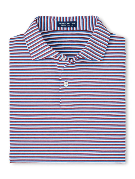  Peter Millar Crown Crafted Milton Jersey Performance Jersey Polo: Brook Blue