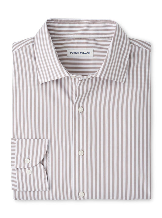  Peter Millar Cannon Crown Lite Cotton-Stretch Sport Shirt: Poplar Brown