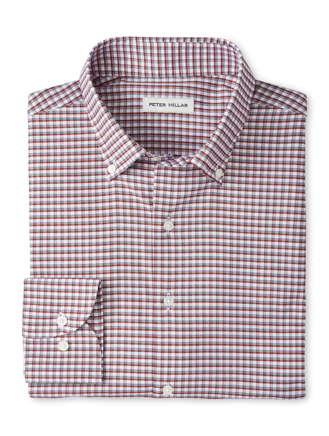  Peter Millar Cashiers Performance Twill Sport Shirt: Sparrow Red