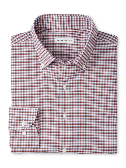  Peter Millar Cashiers Performance Twill Sport Shirt: Sparrow Red