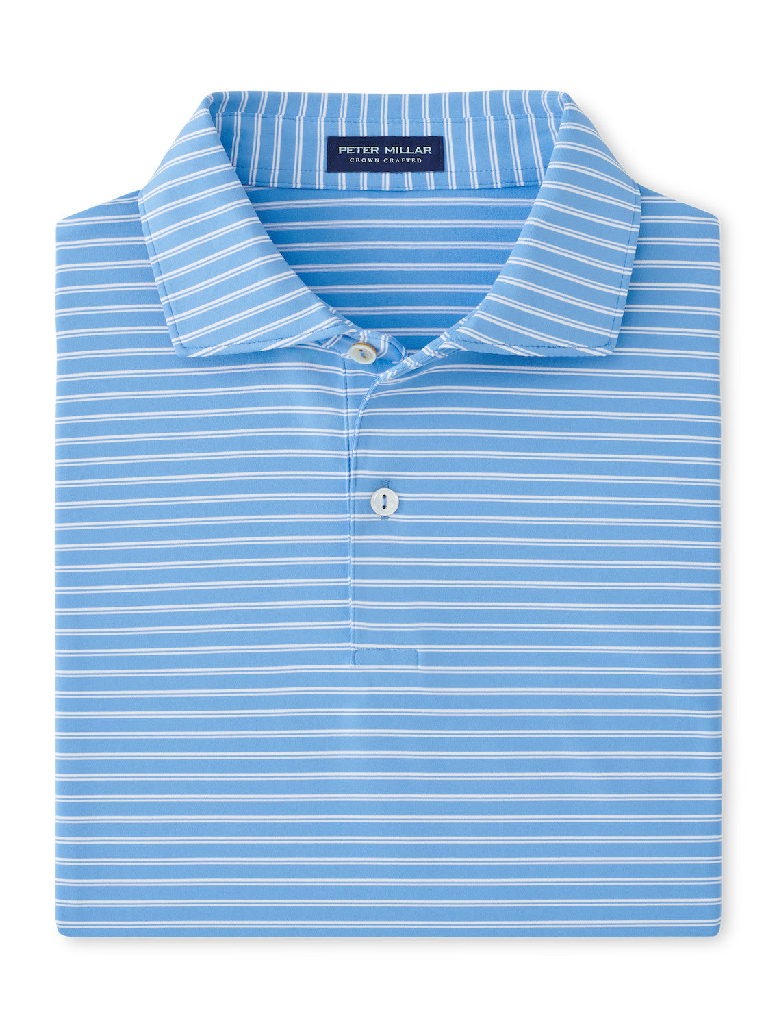  Peter Millar Crown Crafted Bridge Performance Jersey Polo: Fountain Blue