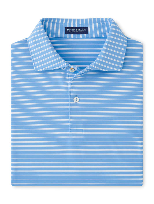  Peter Millar Crown Crafted Bridge Performance Jersey Polo: Fountain Blue
