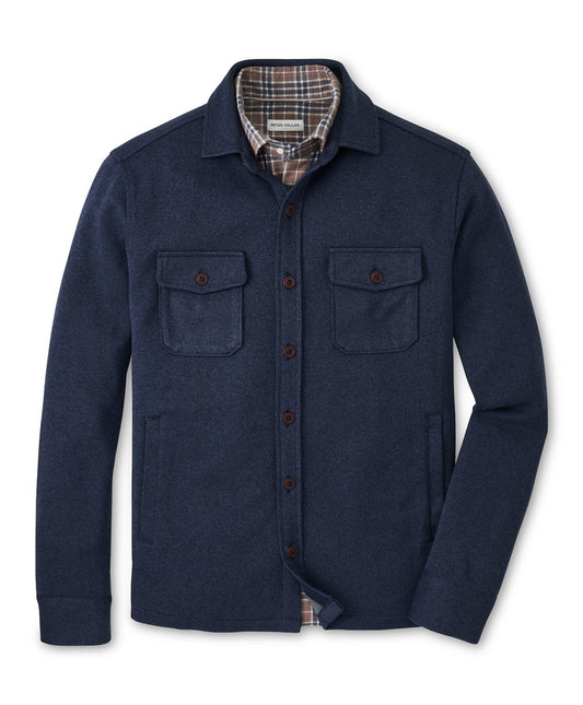  Peter Millar Crown Sweater Fleece Shirt Jacket: Navy