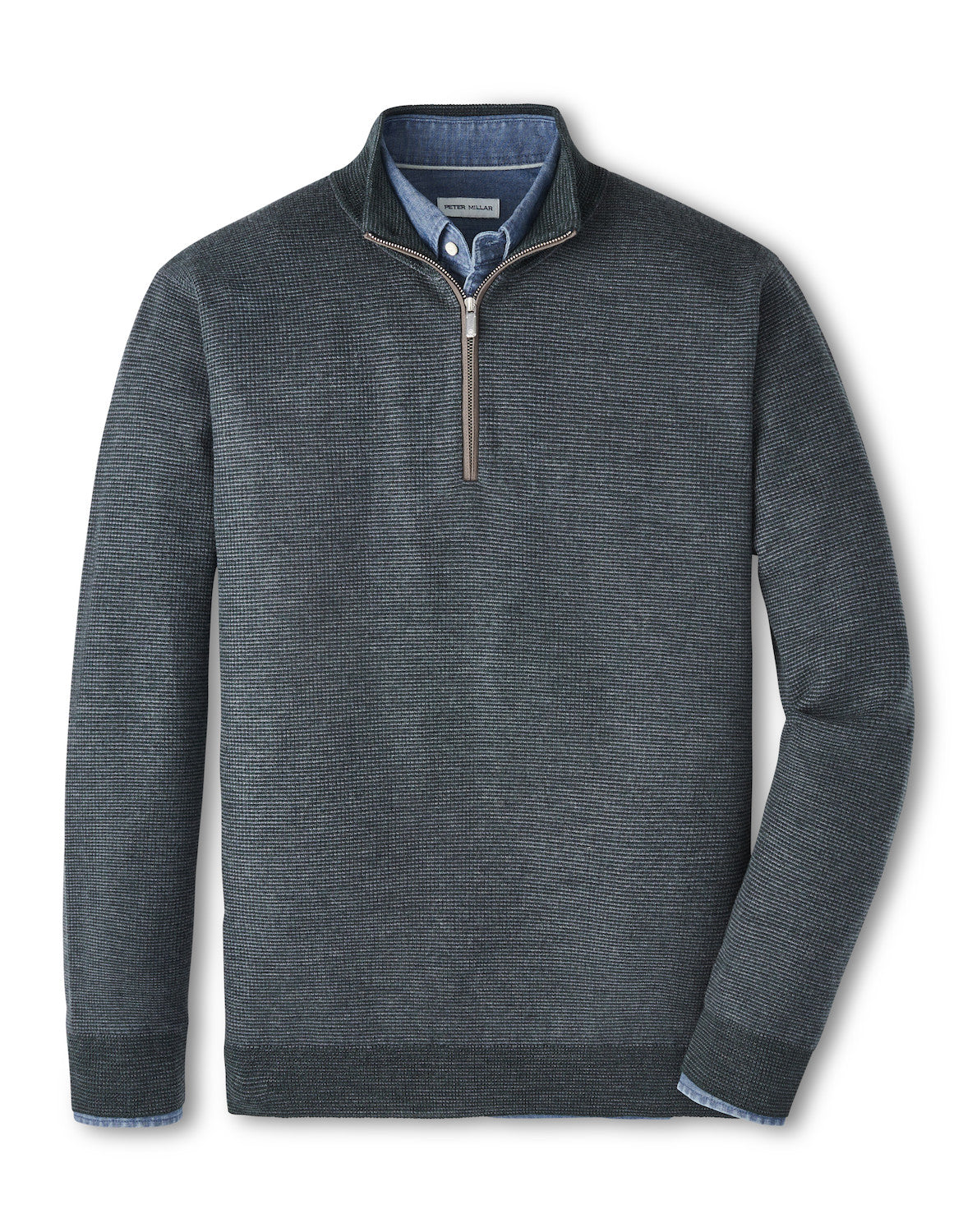  Peter Millar West Quarter-Zip Sweater: Deep Verdant