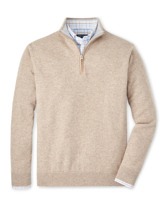  Peter Millar Crown Crafted Artisan Crafted Cashmere Flex Quarter-Zip: Toffee