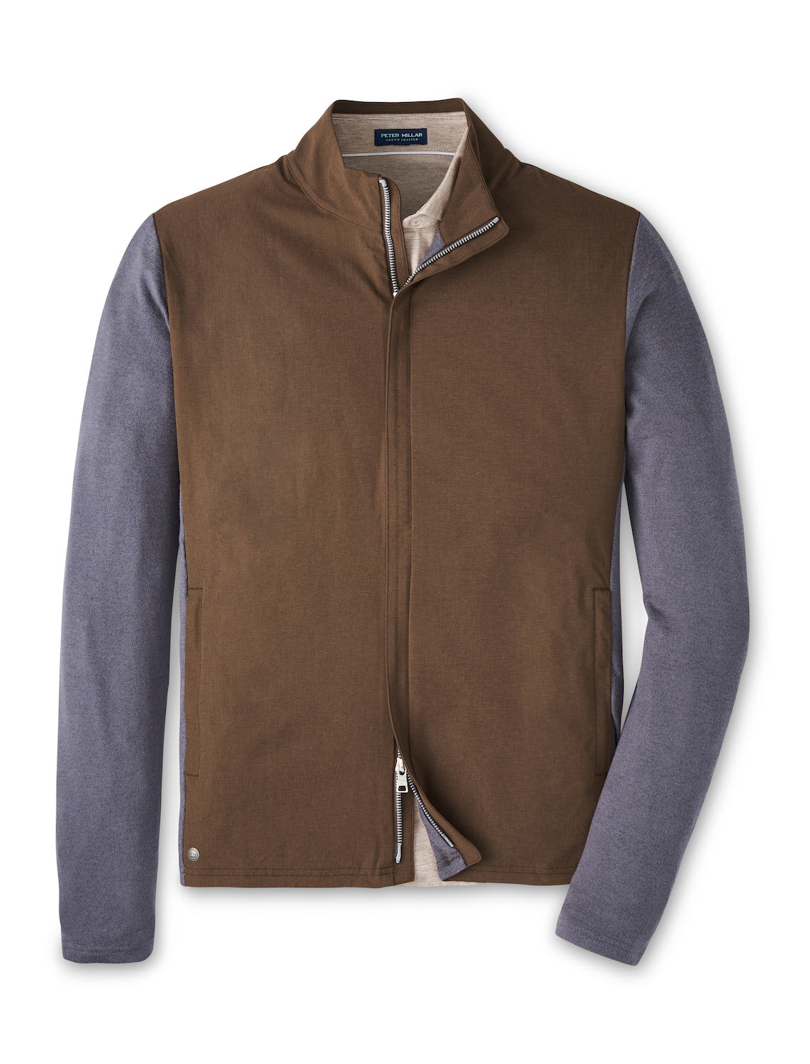  Peter Millar Solstice Performance Hybrid Full-Zip Cardigan: Antique Walnut