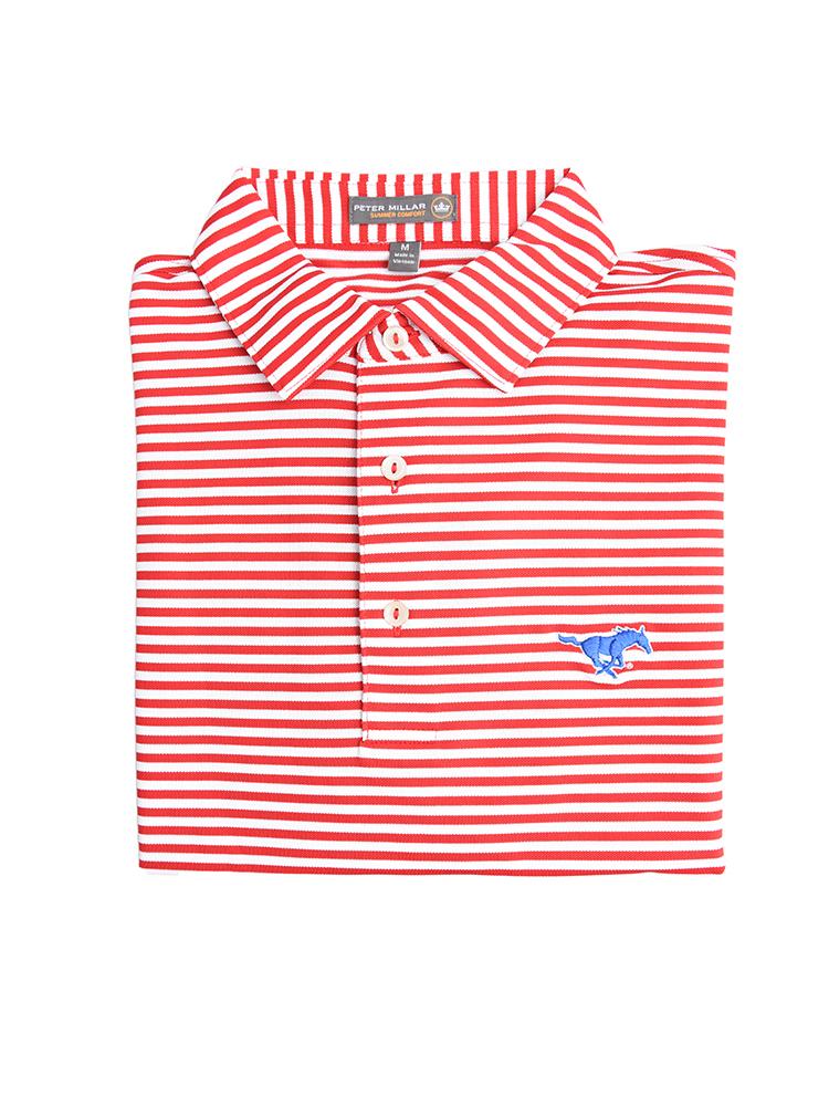  Peter Millar Men's Touchdown Stripe Stretch Mesh Jersey Polo
