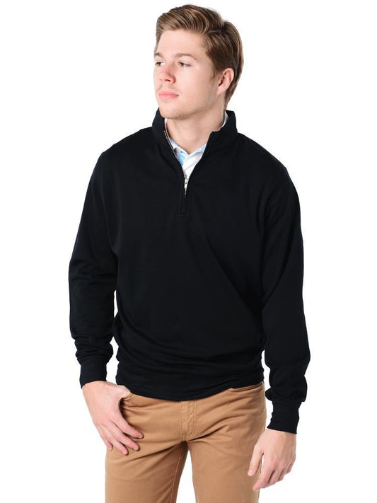 Peter Millar Men's Heather Interlock Quarter Zip Pullover