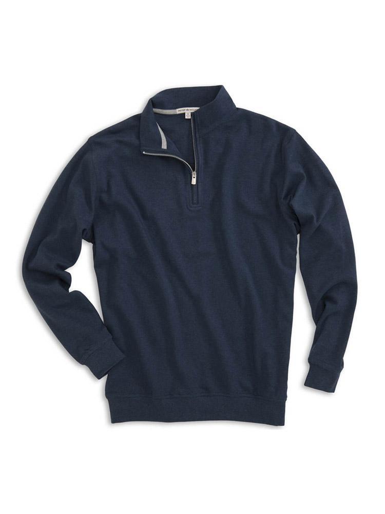  Peter Millar Men's Heather Interlock Quarter Zip Pullover