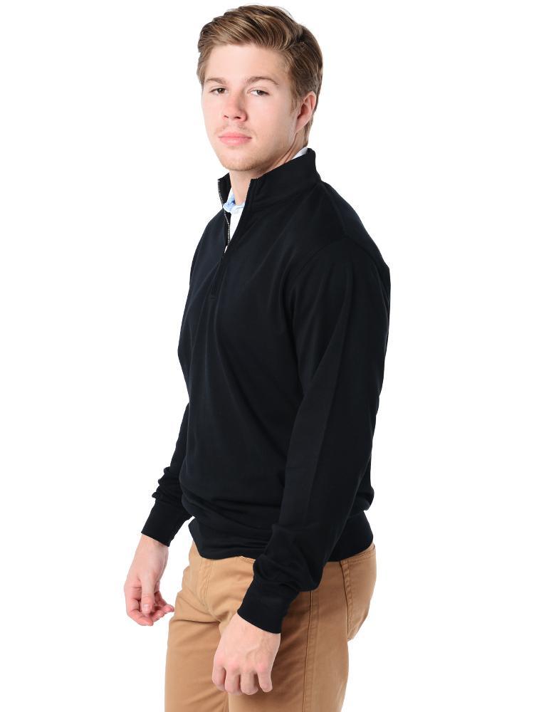  Peter Millar Men's Heather Interlock Quarter Zip Pullover