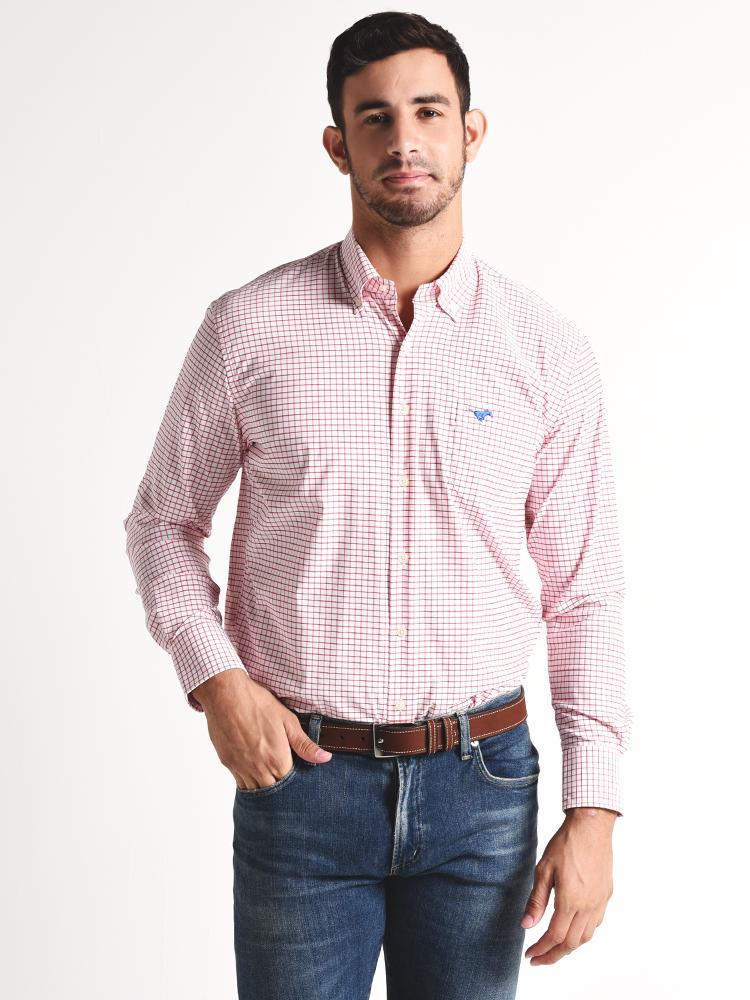  Peter Millar Stretch Tattersall Woven Shirt