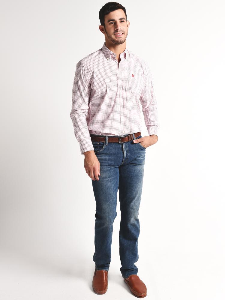  Peter Millar Stretch Tattersall Woven Shirt