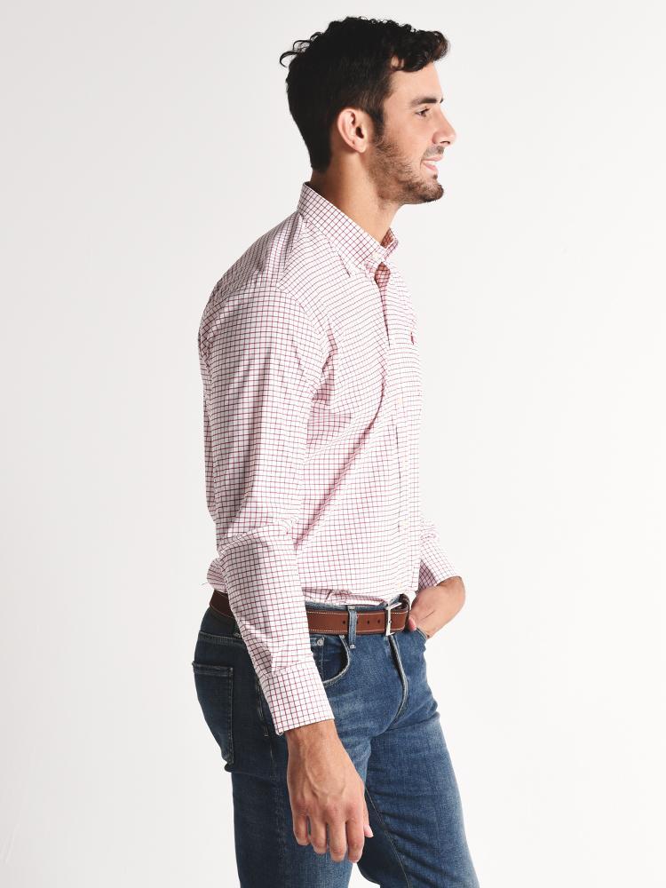  Peter Millar Stretch Tattersall Woven Shirt