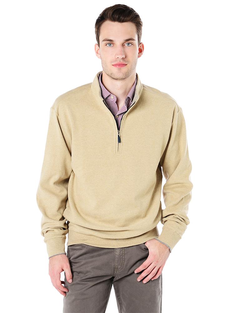  Peter Millar Men's Melange 1/4 Zip Fleece Pullover
