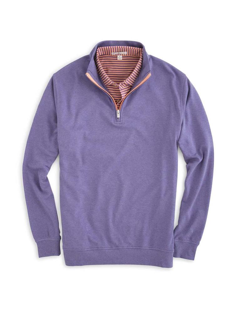  Peter Millar Men's Heather Interlock With Contrast Quarter-Zip