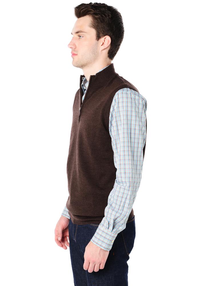  Peter Millar Men's Marino Wool 1/4 Zip Vest
