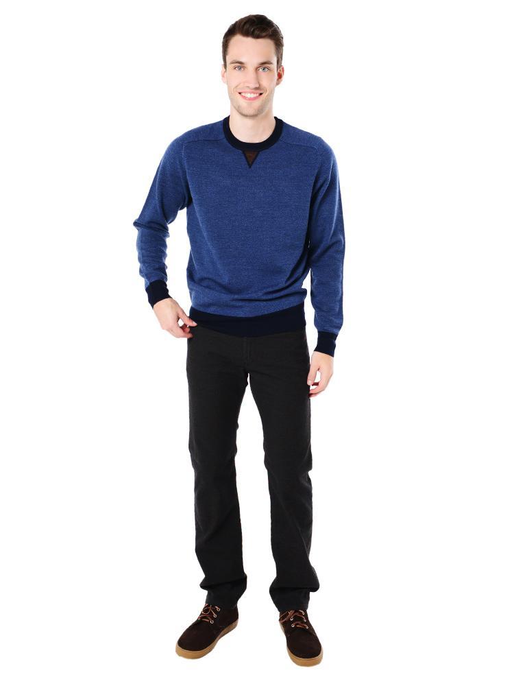  Peter Millar Suede Trimmed Crewneck Sweater