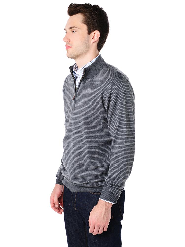  Peter Millar Striped Quarter Zip Sweater