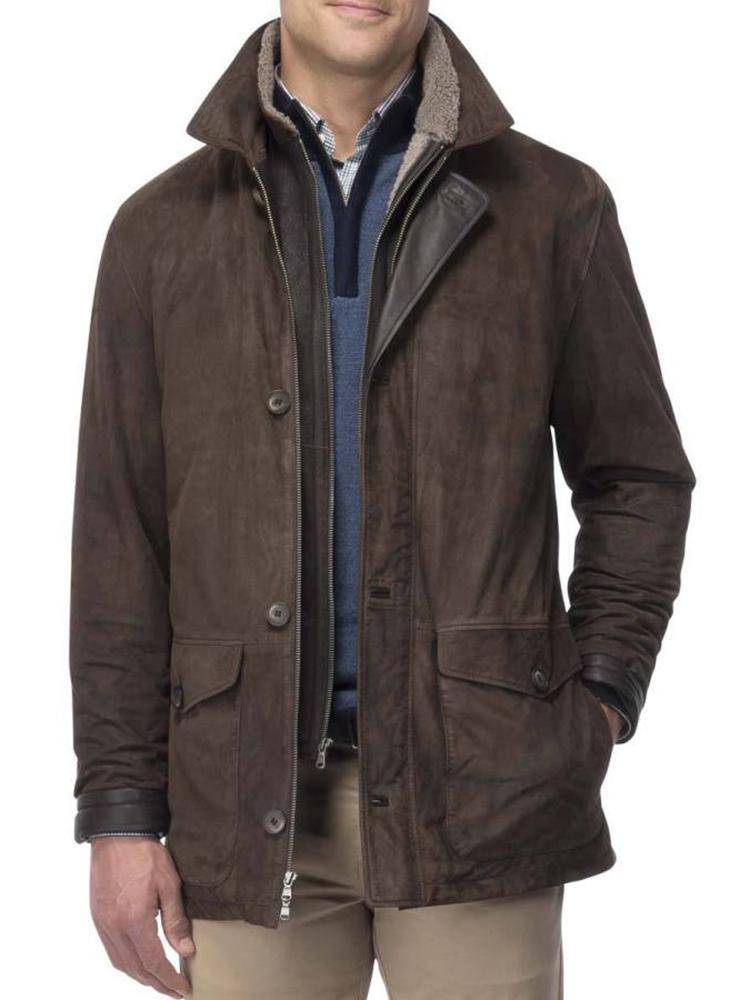  Peter Millar Men's Steamboat Shearling Coat