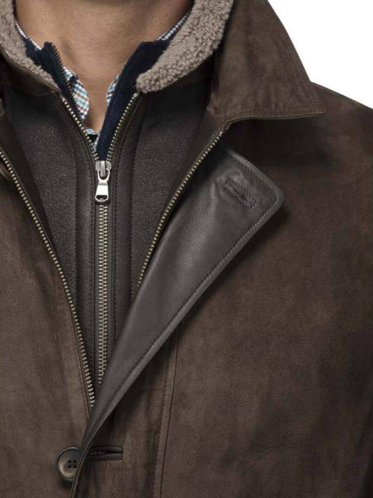  Peter Millar Men's Steamboat Shearling Coat