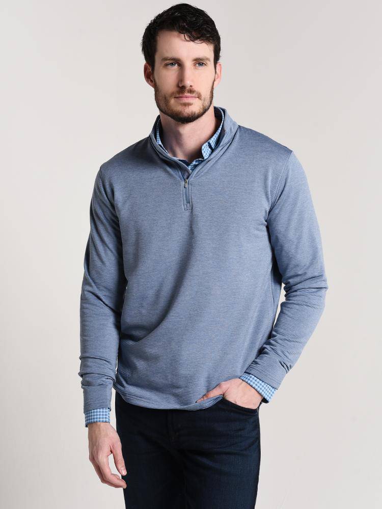  Peter Millar Birchmont Stretch Melange Ribbed Quarter-Zip