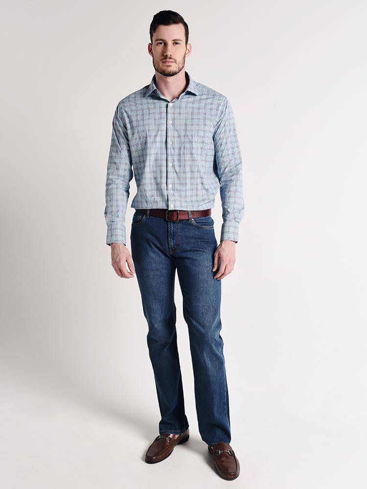  Peter Millar Grier Performance Glen Plaid Woven Shirt