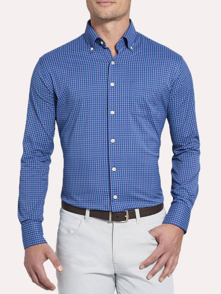  Peter Millar Montgomery Performance Tattersall Woven