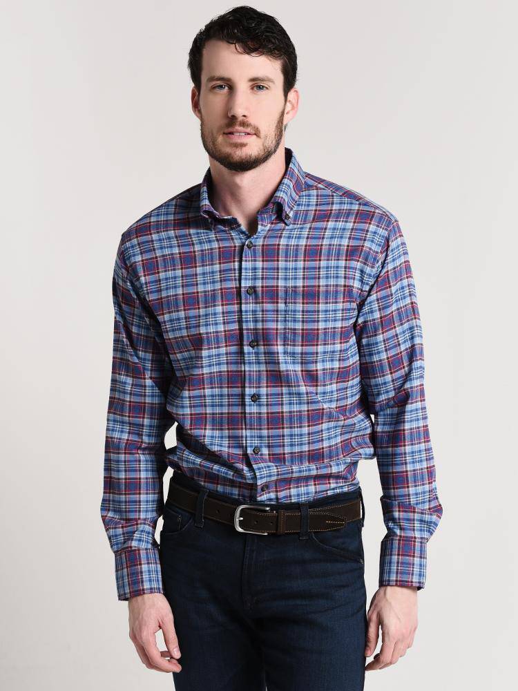  Peter Millar Betts Performance Check Flannel Sport Shirt
