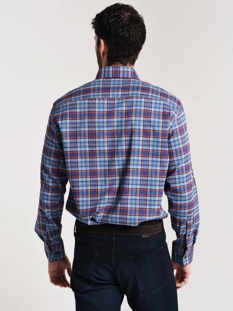  Peter Millar Betts Performance Check Flannel Sport Shirt