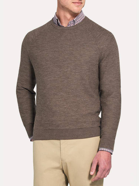  Peter Millar Raglan Crew With Suede Elbow Patches
