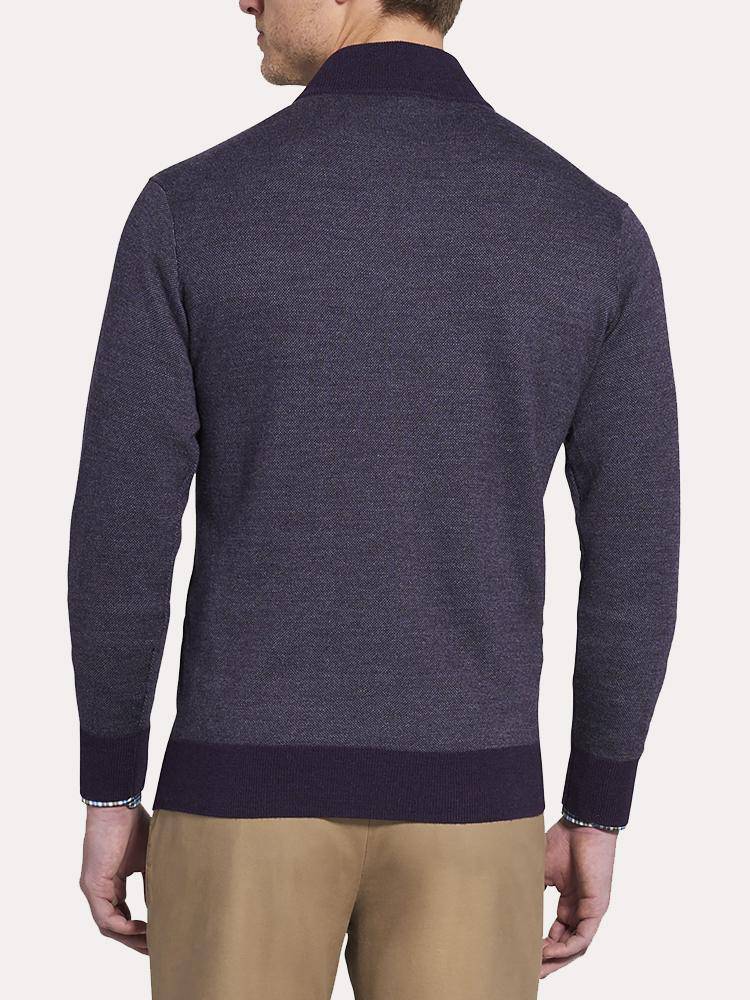 Peter Millar Birdseye Quarter-Zip With Covered Placket