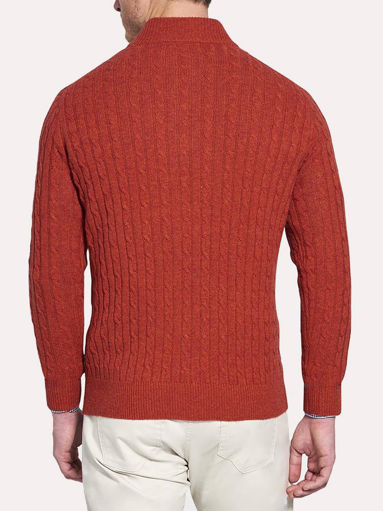  Peter Millar Crown Fleece Suede Trim Quarter Zip