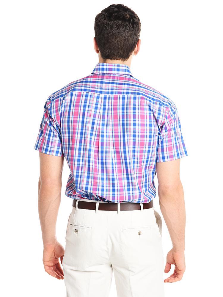  Peter Millar Men's Wharf Plaid Short Sleeve Sport Shirt