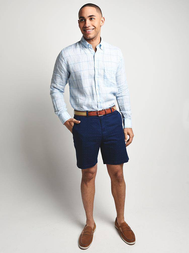  Peter Millar Pin Dot Floater Flat Front Short