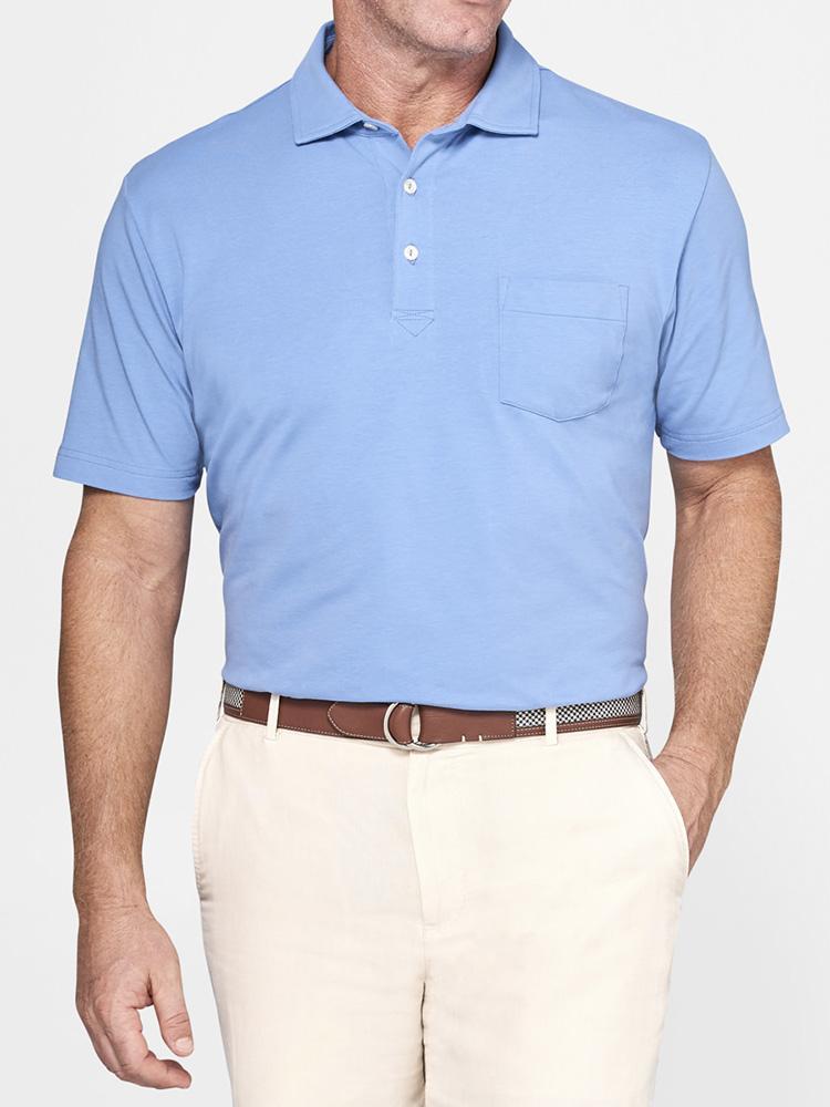  Peter Millar Men's Solid Seaside Wash Polo