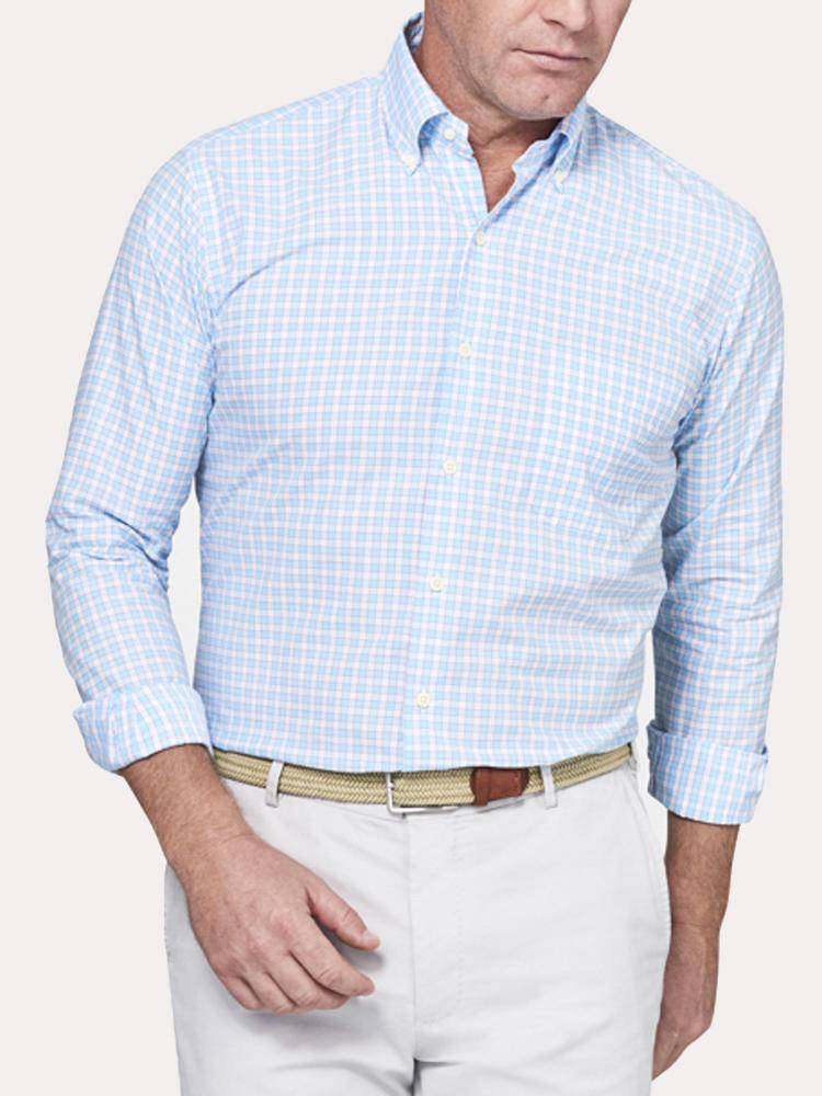  Peter Millar Crown Finish Marsh Glen Check Sport Shirt