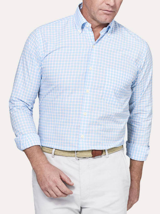  Peter Millar Crown Finish Marsh Glen Check Sport Shirt
