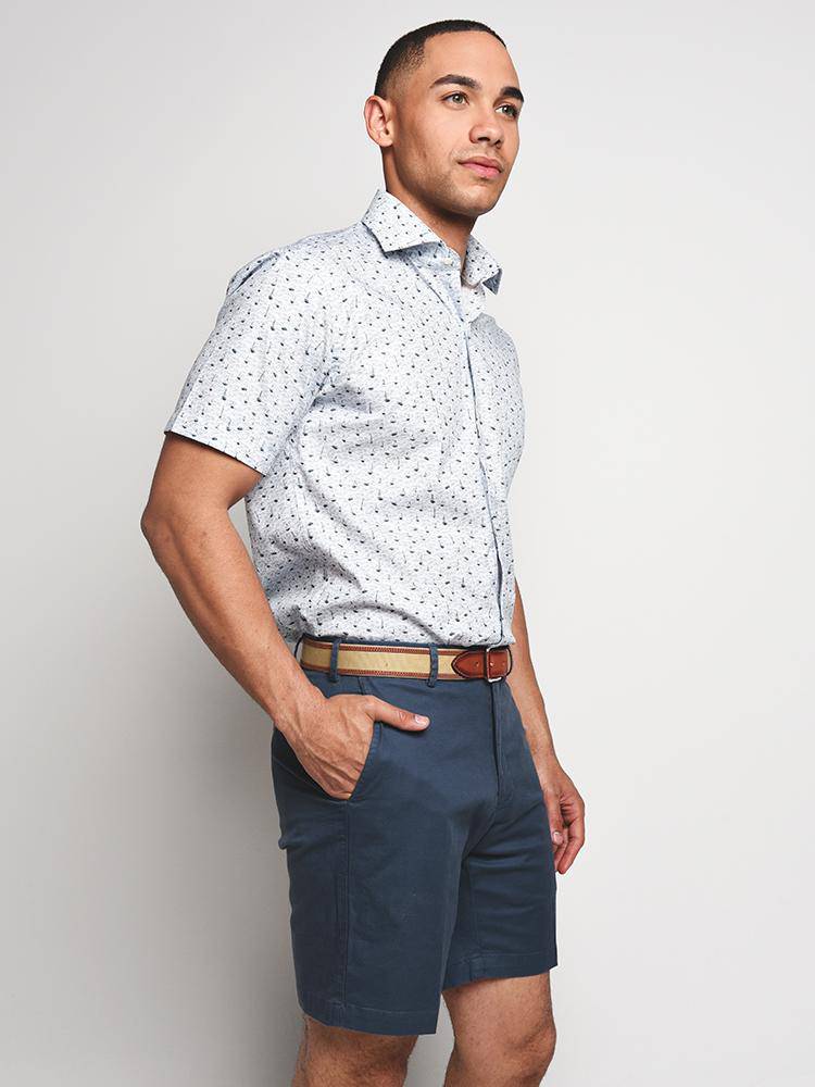  Peter Millar Men's Stormy Tide Short Sleeve Sport Shirt