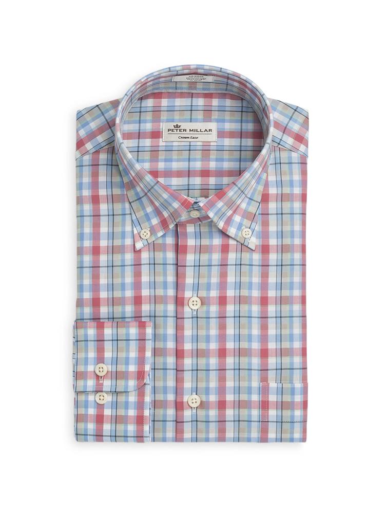  Peter Millar Men's Crown Ease Aloha Plaid Sport Shirt