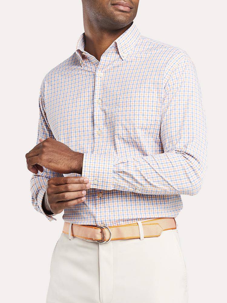  Peter Millar Men's Naylor Check Performance Stretch Sport Shirt