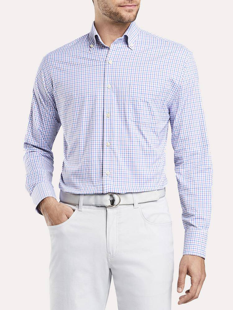  Peter Millar Men's Naylor Check Performance Stretch Sport Shirt