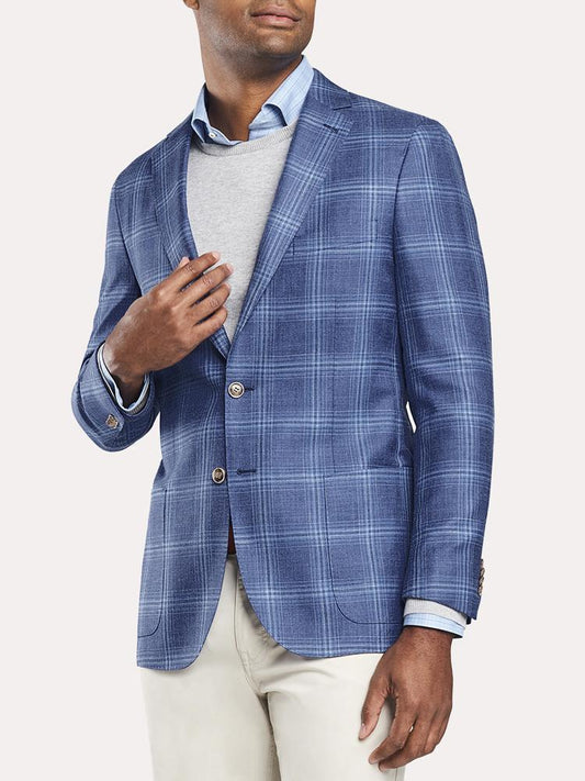  Peter Millar Men's Classic Windowpane Soft Jacket