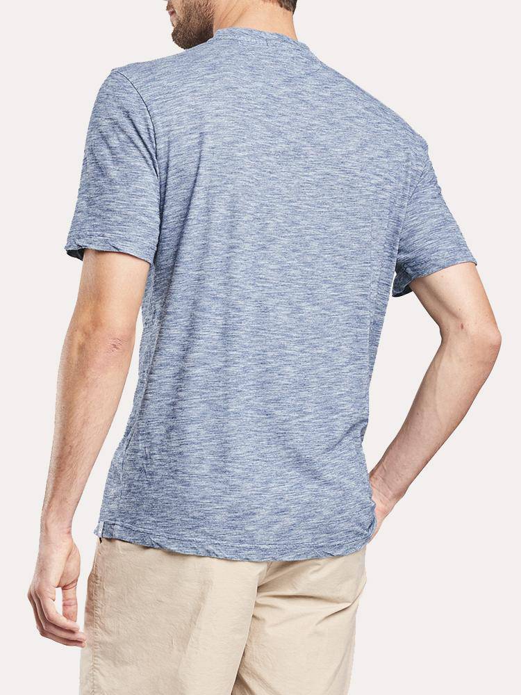  Peter Millar Men's Seaside Indigo Short Sleeve Henley